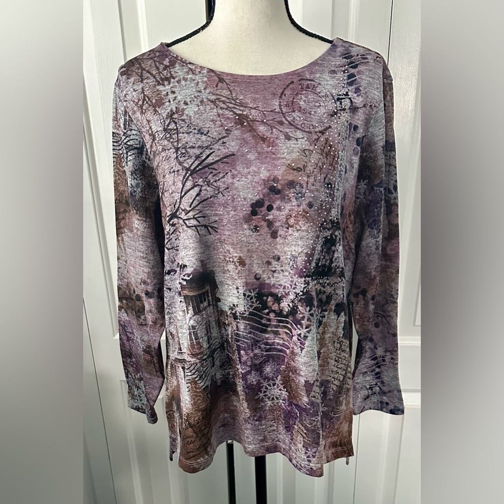 DESIGNED BY CHRISTOPHER & BANKS!!Great Condition Beautiful Print LongSleeve Top